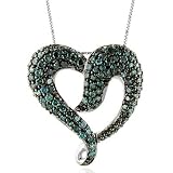 10 K White Gold 3.00 Carat Treated Blue Diamond Pendant