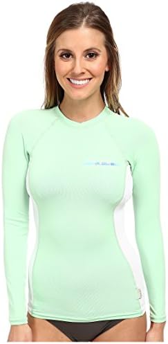 Womens Skins Long Sleeve Crew, Mint/White/Mint - XS