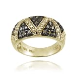 18K Gold over Sterling Silver 1/3ct Champagne Diamond Ring