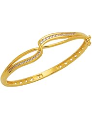 Trendy, Jewelry Cz Diamond Bangle Swiss Machine Cut, Embed Diamond 26 Pcs Diamond 1.5 - 2.0 Mm, Gold Coating 5 Microns Thick