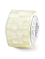 Sterling Silver Reflections White Mother of Pearl Mosaic Bead