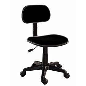 Techni Mobili  Task Fabric Chair, Black, 16.5"W x 16"D x 38"H