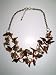 SALE and*FREE SHIPPING*Fashion Necklace - Brass Ox Electroplate Wood Chip and Coral Bead Necklace, 22" Long