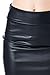 Women'S Faux Leather From Office Wear to Casual Above Knee Pencil Skirt - Solid