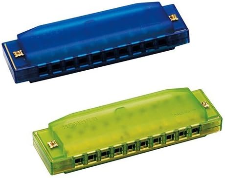 Hohner Kids BPA FREE Translucent Harmonica 2 Pack - Green &amp; Blue Harmonicas
