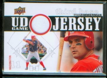Ryan Zimmerman 2010 Upper Deck Baseball UD Game Worn Jersey Card #UDGJ-RZ / Washington Nationals
