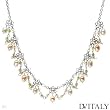 DV ITALY Wonderful Necklace With 6.40ctw Precious Stones - Genuine Citrines, 5x5 - 8x6mm Freshwater Pearls, Peridots and Topazes Made in 925 Sterling silver. Total item weight 24.4g Length 15.5in