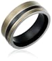 Edward Mirell Grey and Black Titanium 8mm Wedding Band Ring, Size 9