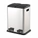 Kitchen & Housewares : Dual Compartment Step-On Recycling Bin - Stainless Steel