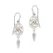 Sterling Silver November Birthstone Oval Celtic with Citrine Center Drop Earrings