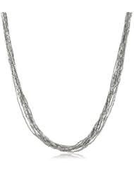 Kenneth Cole New York "Seed Bead Boost" Silver Seed Bead Multi-Row Long Necklace, 39"