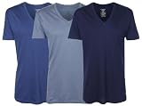 Ralph Lauren - lot de 3 t-shirts sous-vêtements hommes - col en V - lot bleu