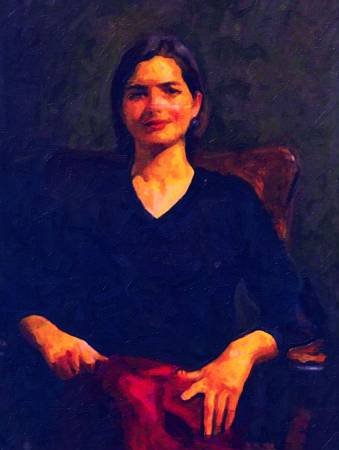 Custom Order #K0-CQC, Oil on Canvas, Custom Painting of The Person You Love, For 1 Person of Customer's Choice, Style: Photo-Realism, with Signature Text 
