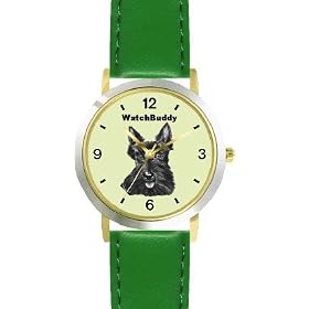 Scottish Terrier (SC) Dog - WATCHBUDDY� DESIGNER DELUXE TWO-TONE THEME WATCH - Arabic... by WatchBuddy