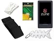 TPA- Accessory Combo Kit for Microsoft Zune HD 16GB / 32GB Series: Includes Black Durable Flexible Soft Silicone Skin Case, Premium Reusable LCD Screen Protector, Elastic Armband, Belt Clip, Fishbone Style Keychain