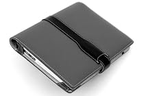 M-edge Genuine Leather Executive Jacket for Amazon Kindle 1 (Pebbled Grey w/Black) - ALL SALES FINAL