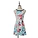 Flymall Flora Print Halter Neck Fit and Flare Dress Mini Dress (CN S)
