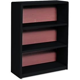 Safco Value Mate Series Bookcase, 3 Shelves, 31-3 4 W by 13-1 2 D by 41 H, Black
