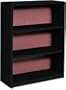 Safco Value Mate Series Bookcase, 3 Shelves, 31-3/4 W by 13-1/2 D by 41 H, Black