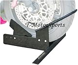 IMAGE OF Heavy Duty Adjustable Motorcycle Bike Stand Trailer Self Locking Wheel Chock Floor Mount
