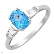 Ring With 1.20ctw Genuine Topazes Made of White Gold - Certificate Available.