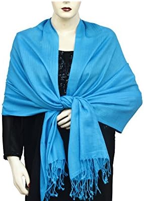 Pashm High Quality Cobalt Blue Soft Pashmina Feel Solid Color Stole Shawl -78