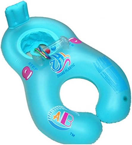 Justtrue Parent &amp; Baby Safety Inflatable Swimming Circle Double Swimming Ring Swim Float (Blue)