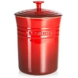 LeCreusetStonewareMedium4-QuartCanister,Cherry