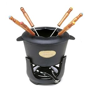 Norpro 10-Piece 6-Cup Cast-Iron Fondue Pot and Stand with 6 Dipping Forks by Norpro