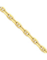 14K Yellow Gold, 5mm Fancy Link Bracelet - 8.5 Inch