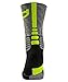 Nike Mens KD Hyper Elite Crew Basketball Socks, Charcoal (077) / Yellow/Black/Charcoal, Large