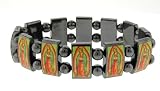 Magnetic Hematite Tanker Bracelet - Photos Virgin of Guadalupe.