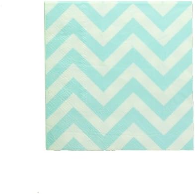 Chevron Beverage Napkins | 20ct (Baby Blue and White)