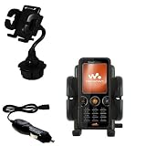 Sony Ericsson w610c Car Cup Holder with Car Charger - Uses Gomadic TipExchange