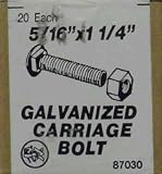 Fencing Tools: Carriage Bolt, 5/16" x 1 1/4"