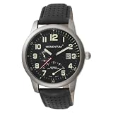 Momentum Men's 1M-SP90B4B Aeromax Titanium Dual-Time Perforated Leather Watch