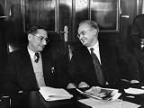 Russian Mvd Agent Nikolai E. Khokhlov Talking with Georgi Okolovich Collections Photographic Poster Print by Carl Mydans, 30x40