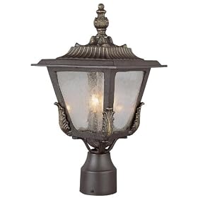 Ronan Post top Lantern, 2 LIGHT, BLACK GOLD by 