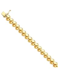 14k Yellow Gold 7in San Marco Bracelet. Metal Wt- 18.77g