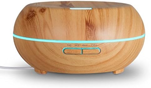 Dirky 200ml Aromatherapy Essential Oil Diffuser, New Wood Grain Design,4 Timer Settings, 7 Color LED Lights Changing and Waterless Auto Shut-off Function Humidifier.