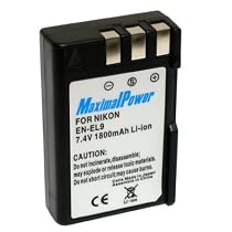 Maximal Power DB NIK EN-EL9 Replacement Battery for Nikon Digital Camera/Camcorder (Black)