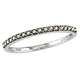 10k White Gold Brown Diamond w/ Brown Rhodium Band