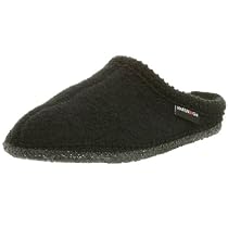 Haflinger AS Boiled Wool Indoor Slipper,Black,45 EU (US Men's 12 M)