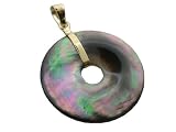 Black Mother Of Pearl Moon Pendant, 14k Gold