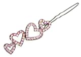 Light Rose Quad Hearts Hair Clip