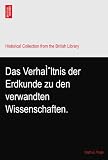 Das VerhaÌltnis der Erdkunde zu den verwandten Wissenschaften.