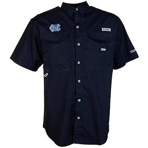 NCAA North Carolina Tar Heels Men's Bonehead Short Sleeve Shirt, Collegiate Navy, Large