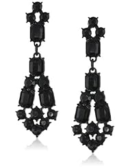 All Stone Deco Hematite and Jet Earrings