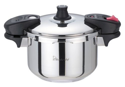 ワンダーシェフ 魔法のクイック料理 両手圧力鍋 5.5L QDA55 【蒸しす・浜田ママの魔法のクイック料理(レシピ本)・ガイドDVD付き】 602824