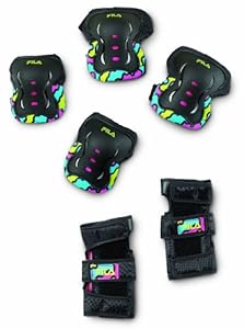 Fila Mädchen Protektoren FP Protektorenset Girl, Schwarz/pink, XS, 60750870